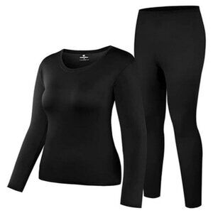 HEROBIKER Thermal Underwear Set Womens Medium Black Ultra Soft Top & Bottom - M